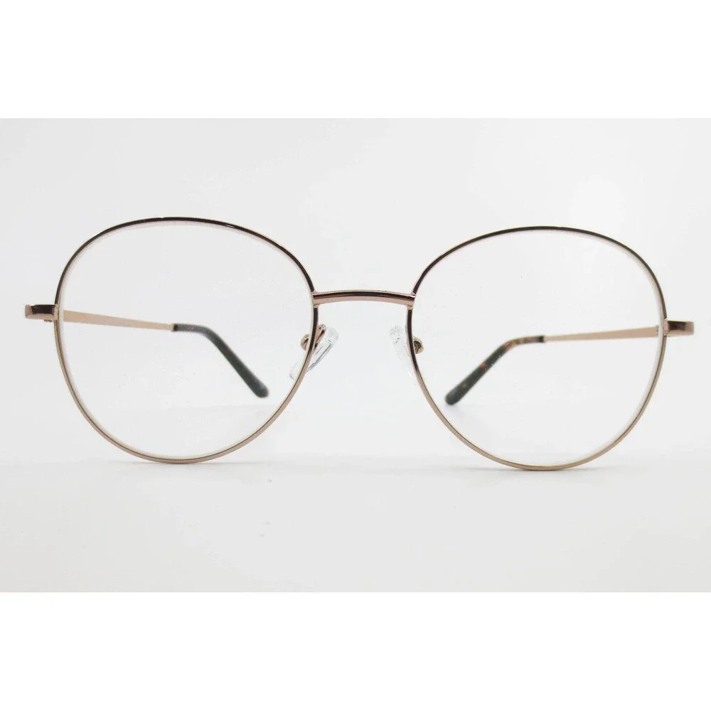 WM 20200 RO/G Rose Gold Round Metal Eyeglass Frames 53-18-140 Tortoise Tips